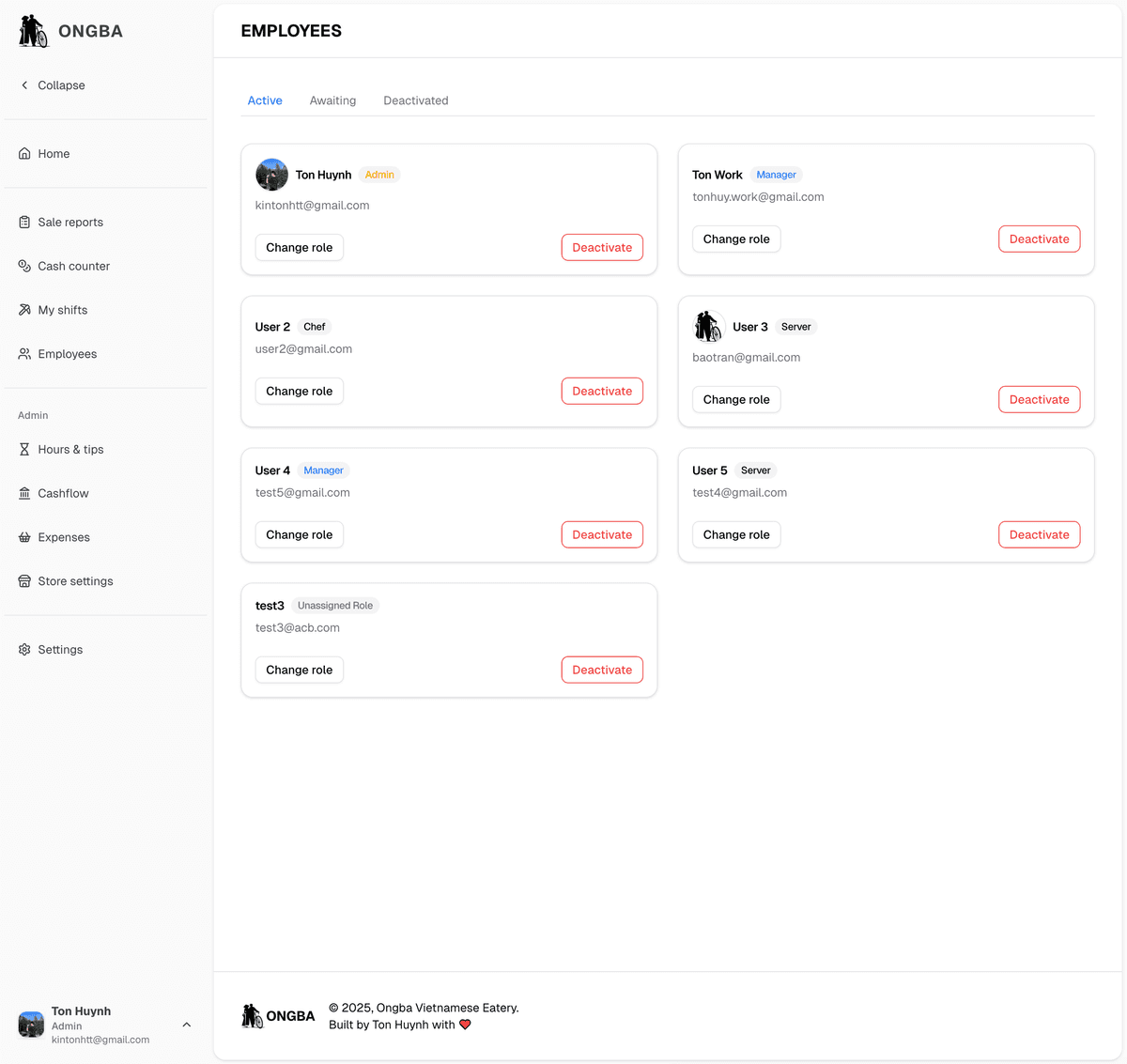 Role-based access control feature example